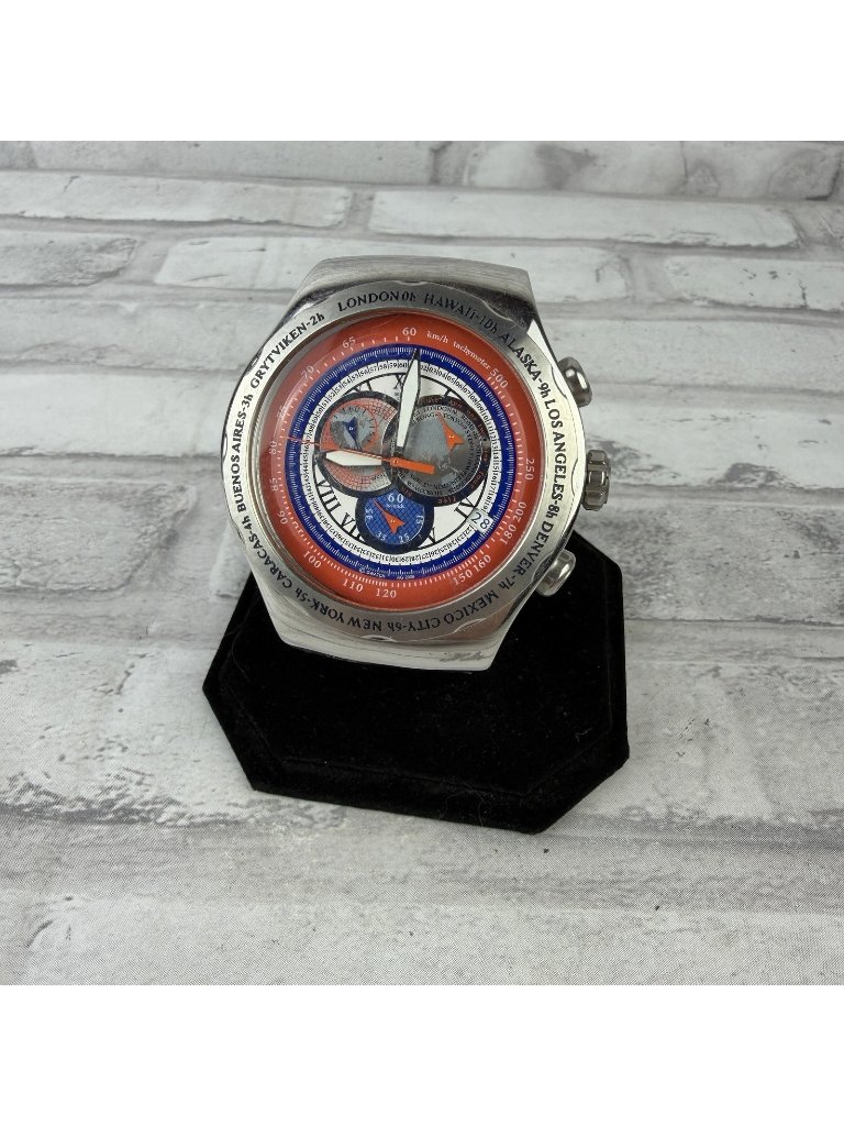 Swatch Irony The Chrono (Yos418g) Travel Man - Exc. Condition 2006 New Battery